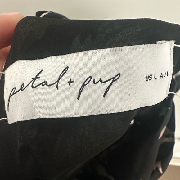 Petal & Pup Floral Mock Neck Satin Cocktail Dress - Picture 3 of 3